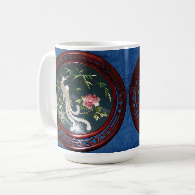 CANECA DE CAFÉ FLORAL DA PAZ BRANCA JAPONESA (Frente Esquerda)