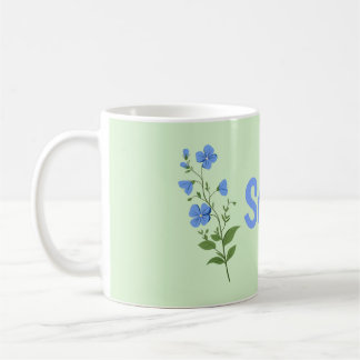 Caneca De Café Floral daisy modern personalized cute elegant blue