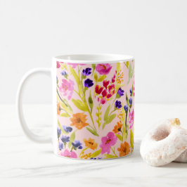 Caneca De Café Floral de Aquarela - Mug