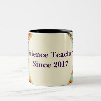 Caneca de café floral de dois tons personalizável