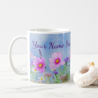Caneca de Café Floral de Flores Silvestres Persona