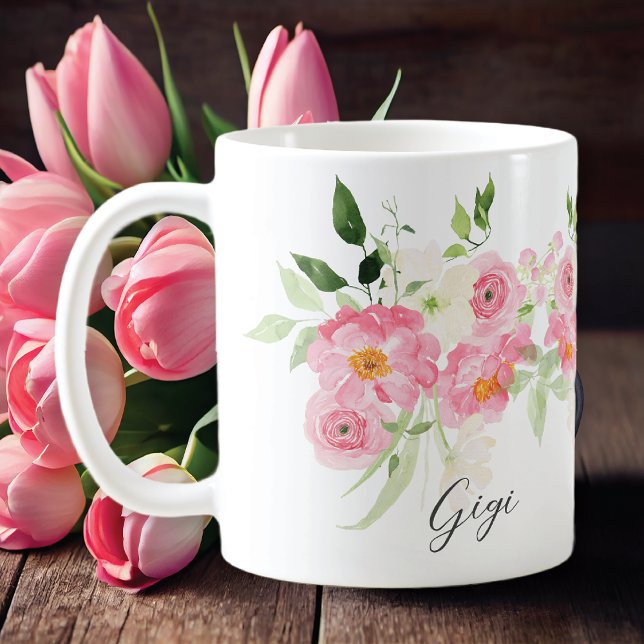 Caneca De Café Floral de Primavera Gigi (Criador carregado)
