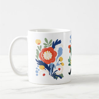 Caneca De Café Floral Design Mug