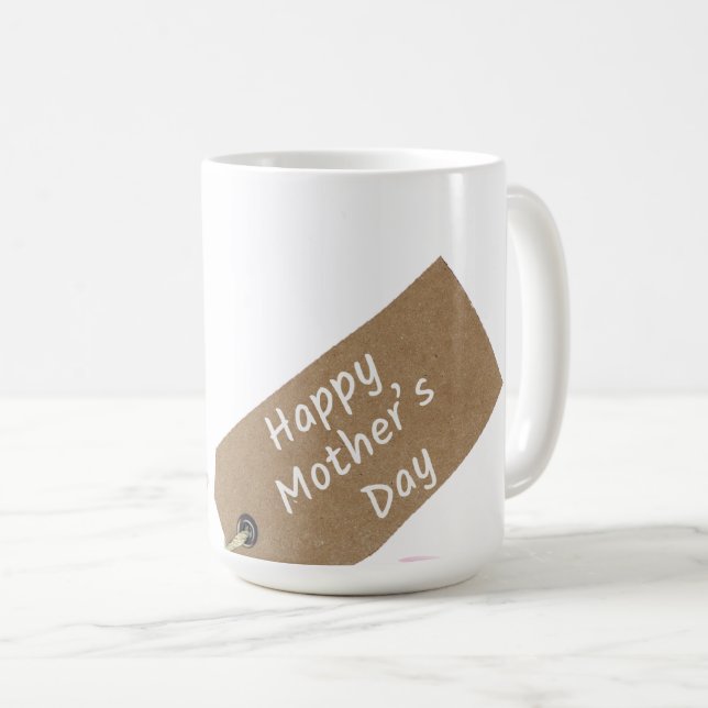 Caneca de Café Floral do Dia das Mães (Frente Esquerda)