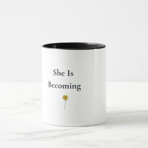 Caneca de Café Floral Ela Está se Tornando