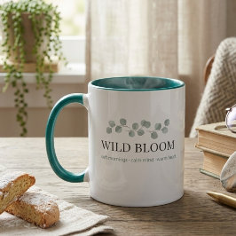 Caneca de Café Floral em Duas Cores – Botânica Est