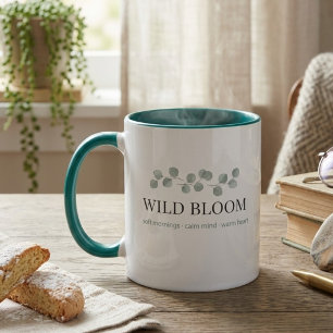 Caneca de Café Floral em Duas Cores – Botânica Est