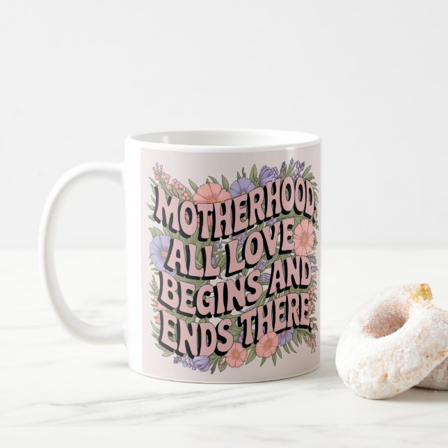 Caneca De Café Floral encantador para a Mãe Meaningando Maternida (Com Donut)