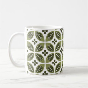 Caneca De Café Floral escandinavo: Design de Vintage sem costura.