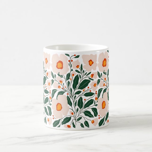 Caneca de Café Floral Estética (Centro)