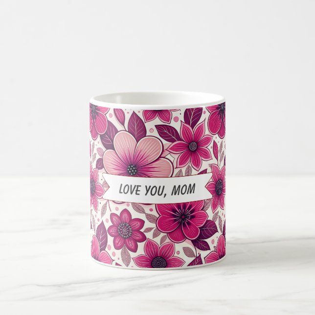 Caneca De Café Floral “Eu Te Amo, Mãe” (Centro)