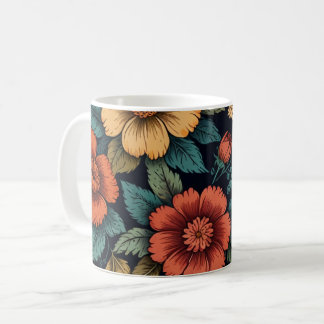 Caneca De Café Floral Fantasy: Bold and Colorful Designs