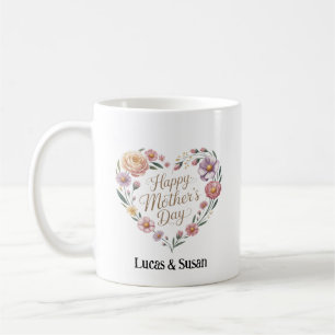 Caneca De Café Floral Fllower Happy Dia de as mães Garden Tea Gif