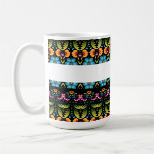 Caneca De Café Floral Folk Art Modern