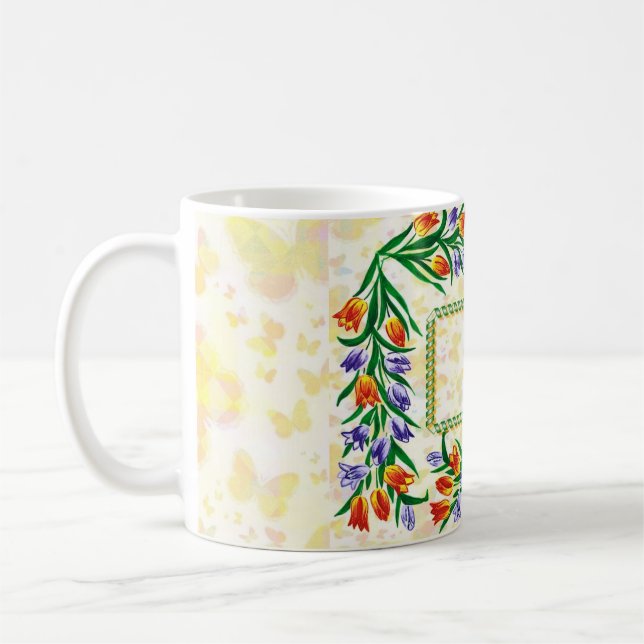 Caneca De Café floral frame (Esquerda)