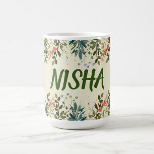 CANECA DE CAFÉ FLORAL GARDEN PASTEL COFFEE MUG DESIGN