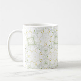Caneca De Café Floral Geométrico Neutro Suave