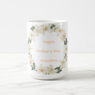 Caneca De Café Floral Grandma Wreath Mothers Day Gift
