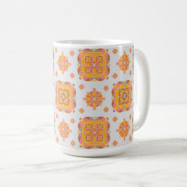 Caneca De Café Floral Grid