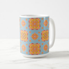 Caneca De Café Floral Grid