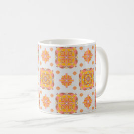 Caneca De Café Floral Grid Ceramic Mug
