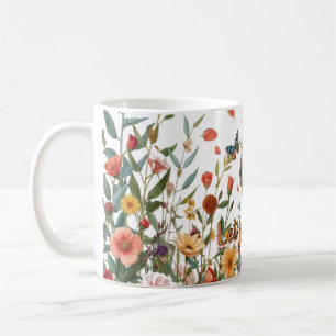 Caneca De Café Floral Heart Mug Artístico Blotic Café Cup