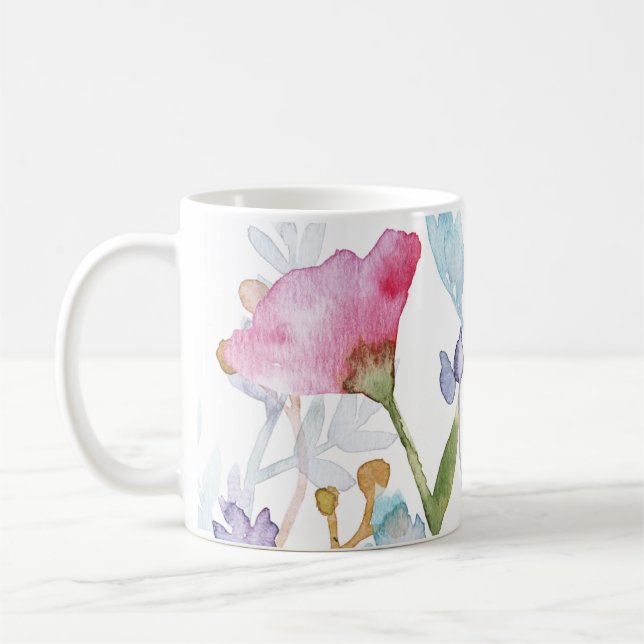 Caneca De Café Floral Ilustrada à Mão (Esquerda)