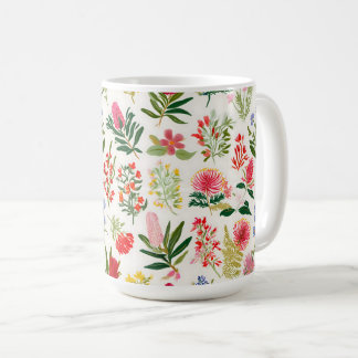 Caneca de Café Floral Jardim Botânico Carmesim