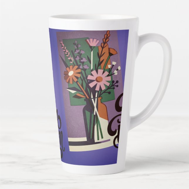Caneca de Café Floral Latte (Direita)