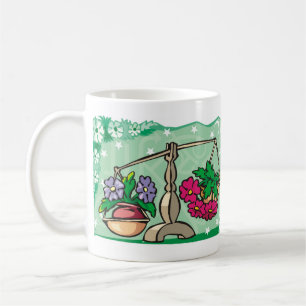 Caneca De Café Floral Libra Escala que pesa flores