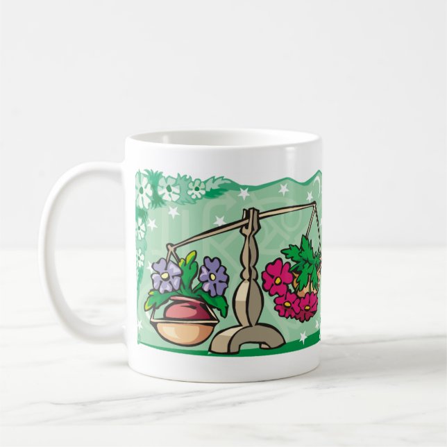 Caneca De Café Floral Libra Escala que pesa flores (Esquerda)