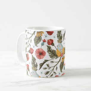 Caneca De Café Floral Love Birds Bohemian Pattern