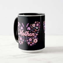 Caneca de Café Floral Mãe Borboleta | Presente Fof