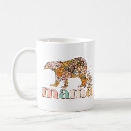 Caneca De Café Floral Mama Bear