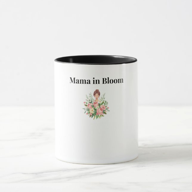Caneca de Café Floral Mama em Flor (Centro)