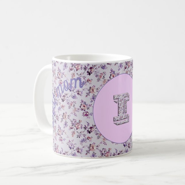 Caneca De Café Floral Melhor Mãe I (Frente Esquerda)