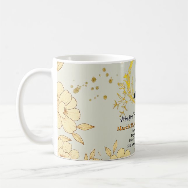 Caneca De Café Floral Memorial Card - Sympathy keepsake  (Esquerda)