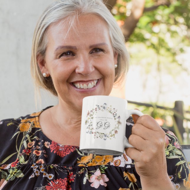 Caneca De Café Floral | Meu Pessoas Favorito Me Liga (Criador carregado)