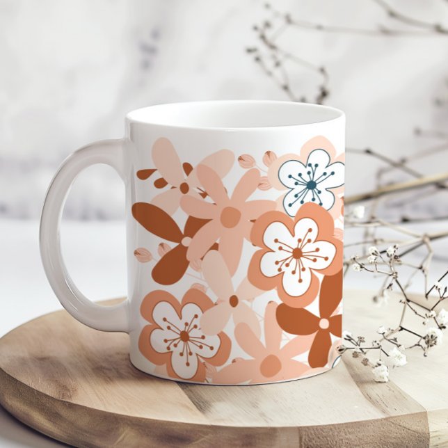Caneca De Café Floral Moderno (Criador carregado)