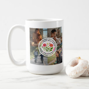 Caneca De Café Floral Moderno Várias Fotos Personalizado Dia das
