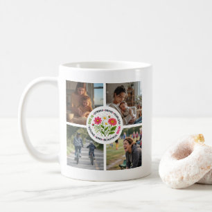 Caneca De Café Floral Moderno Várias Fotos Personalizado Dia das