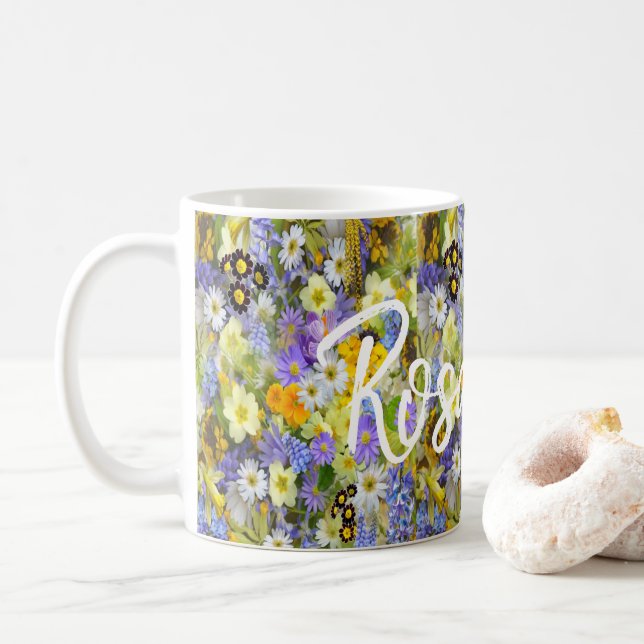 Caneca De Café Floral Mug (Com Donut)