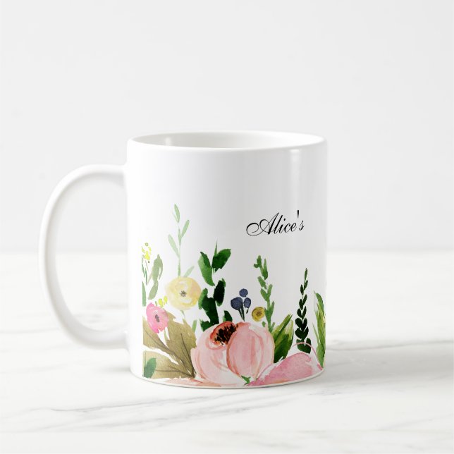 Caneca De Café Floral Mug (Esquerda)