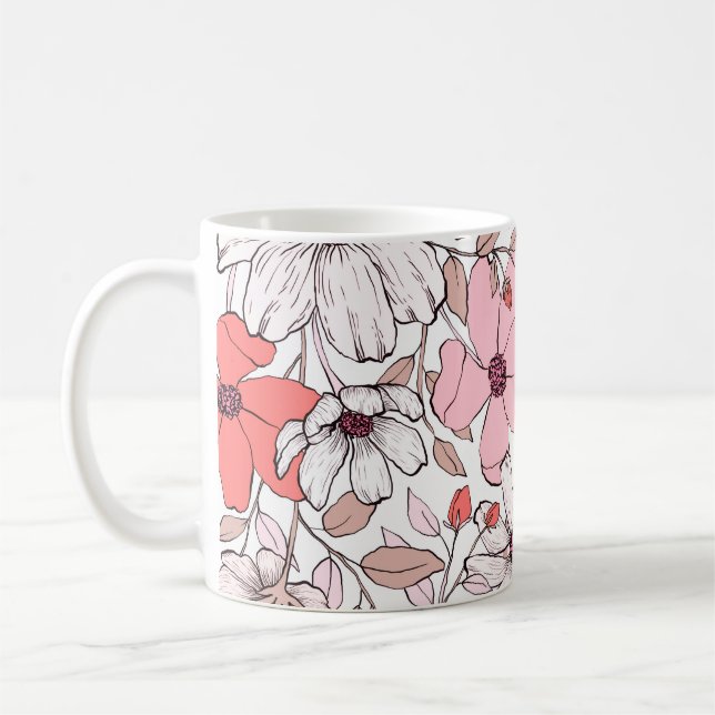 Caneca De Café Floral Mug (Esquerda)