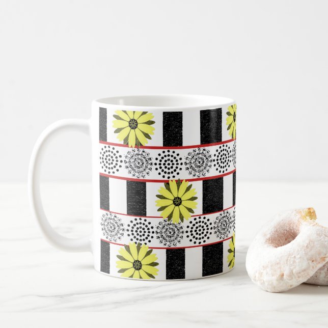 Caneca De Café Floral Mug (Com Donut)