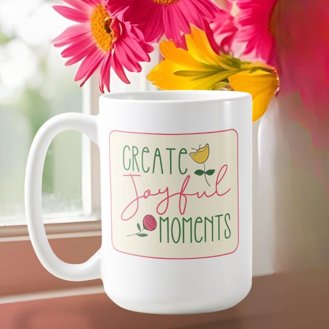 Caneca De Café Floral Mug Moderno Inspiracional (Criador carregado)