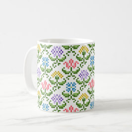 Caneca De Café Floral "Needlepoint" Coffee Mug