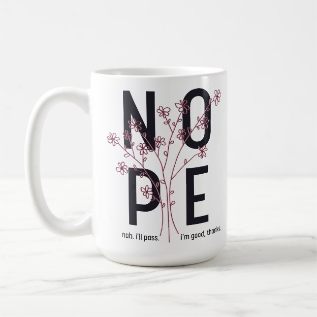 Caneca De Café Floral Nope (Esquerda)