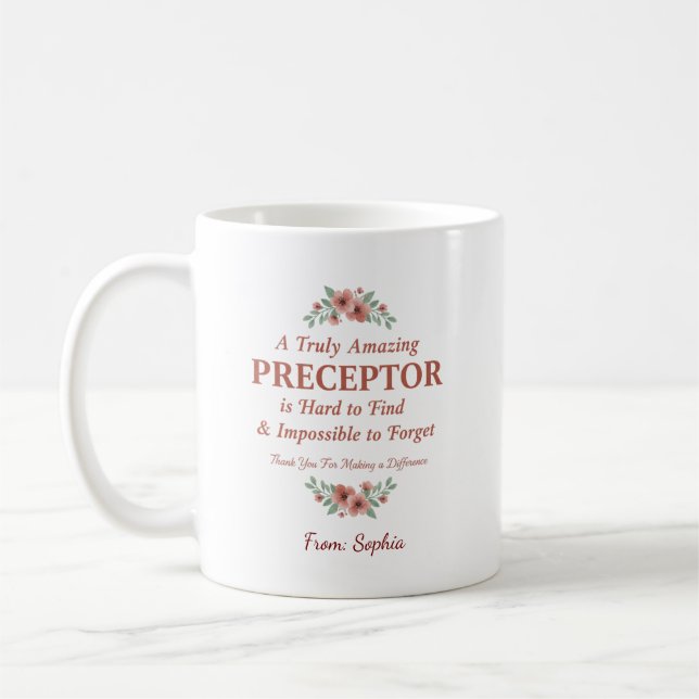 Caneca De Café Floral Nurse Preceptor Thank You Mentor Gift (Esquerda)