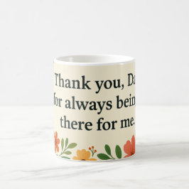 Caneca De Café Floral "Obrigado Pai" Mug - Presente para o Dia do